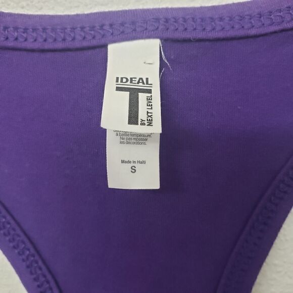 Ideal T By Next Level Stop And Smell The Rose Purple and Gold Tank Top Size S - Picture 2 of 4